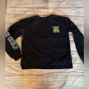 Star Wars Baby Yoda Black Sweatshirt Size S